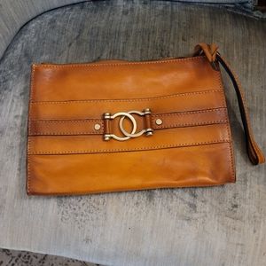 Pratesi Leather Clutch Bag Made in Italy